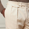 Men's Trousers – Wool Blend – Straight Fit – Single Pleat – Adjustable Waist