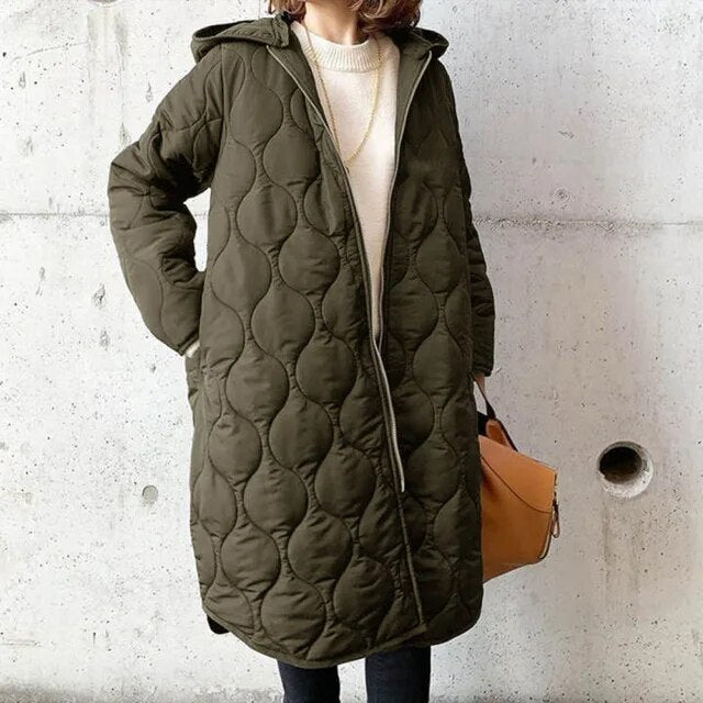 Quilted Oversized Hooded Parka Coat