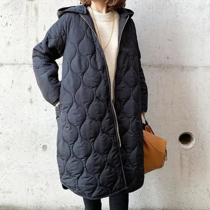 Oversized Long Hooded Quilted Jacket
