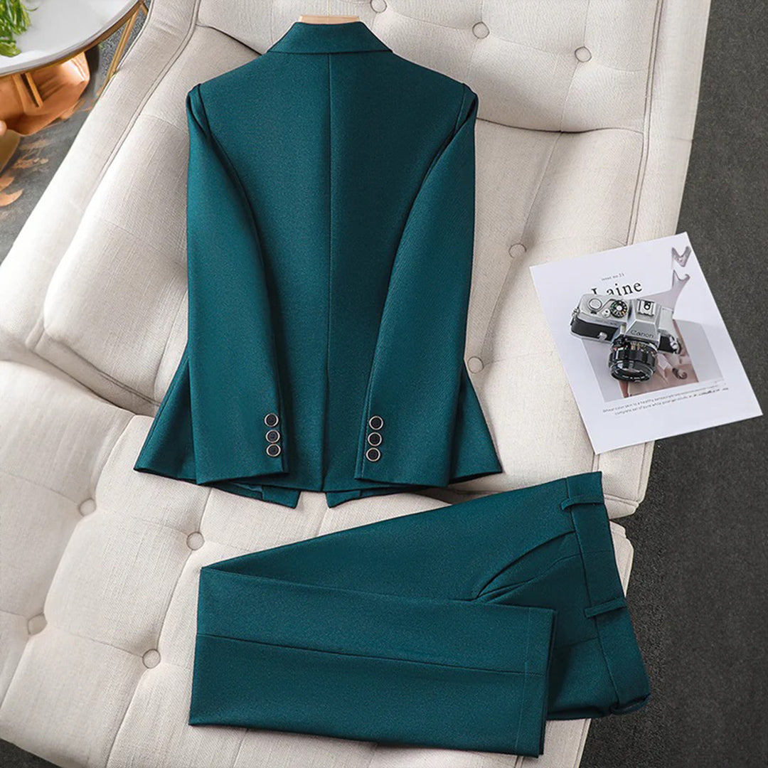 Women's Jumpsuit - Tailored Fit - Single-Breasted Blazer & Straight Pants