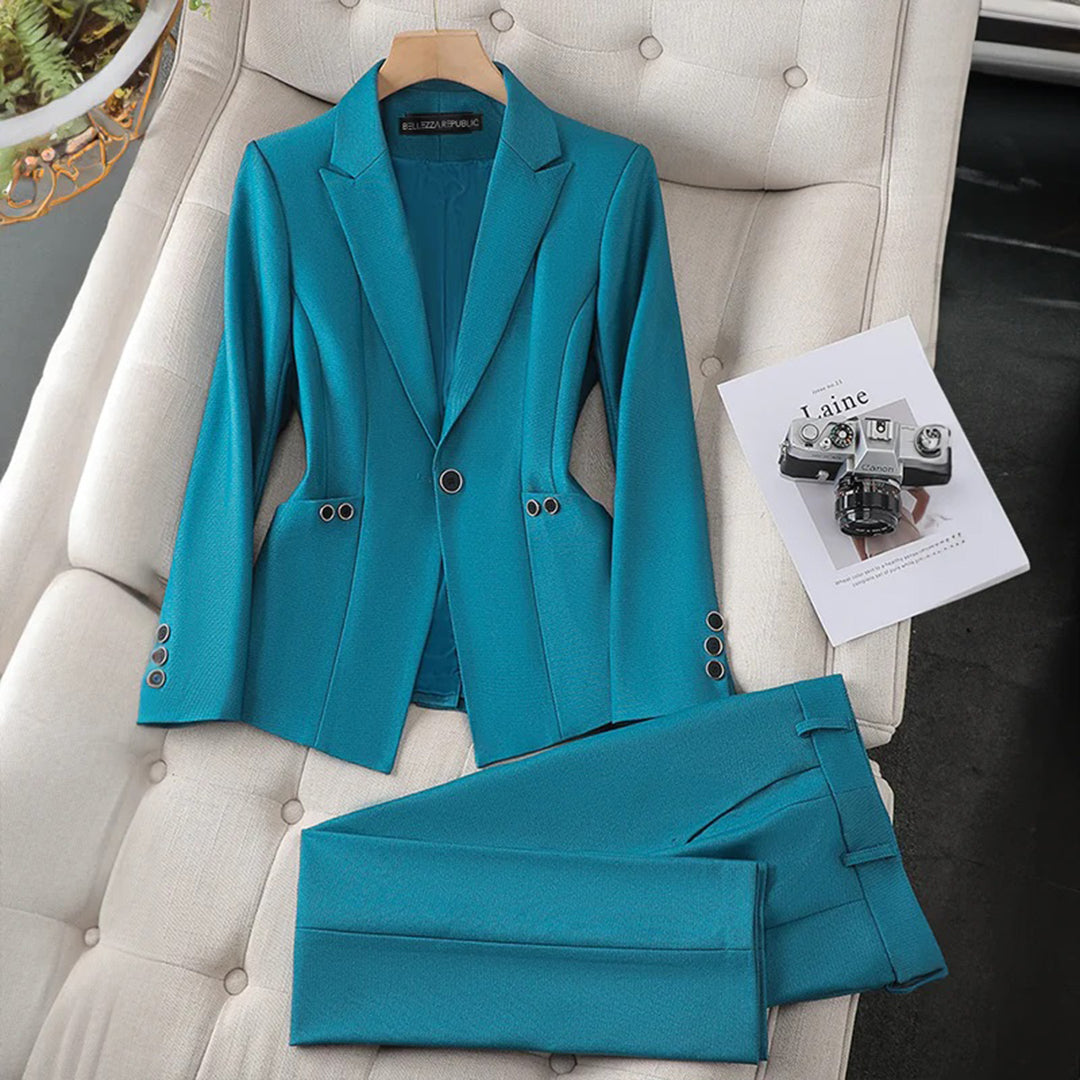 Women's Jumpsuit - Tailored Fit - Single-Breasted Blazer & Straight Pants