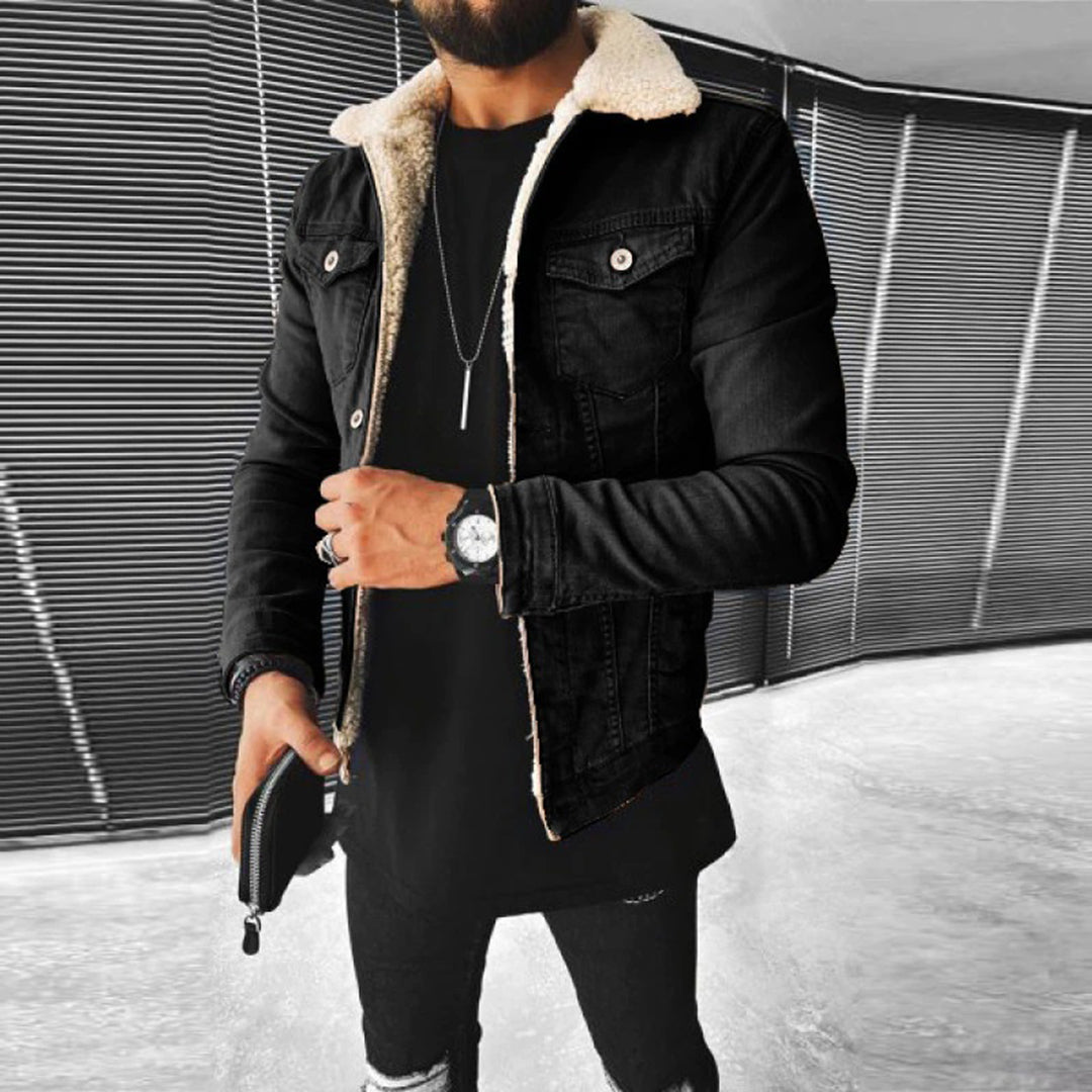 Sherpa Collar Slim Fit Denim Jacket