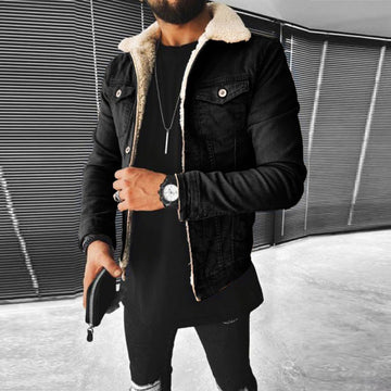Sherpa Collar Slim Fit Denim Jacket