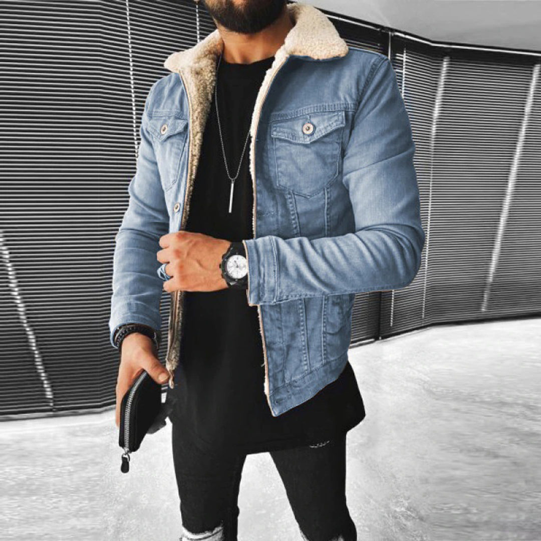 Sherpa Collar Slim Fit Denim Jacket