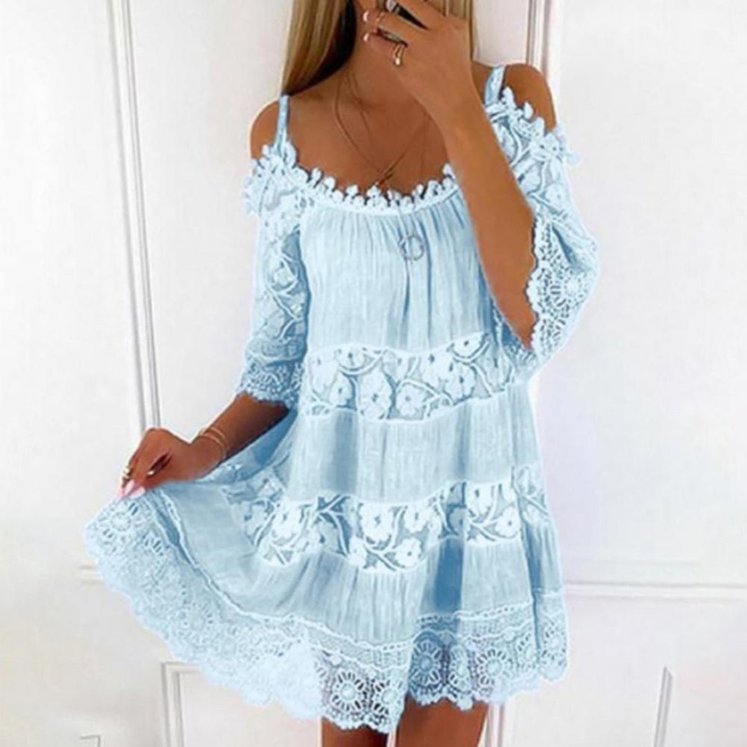 Lightweight Off-Shoulder Lace Mini Dress