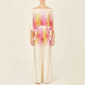 Women's Set – Silk – Relaxed Fit – One-Shoulder Blouse – Wide Pants