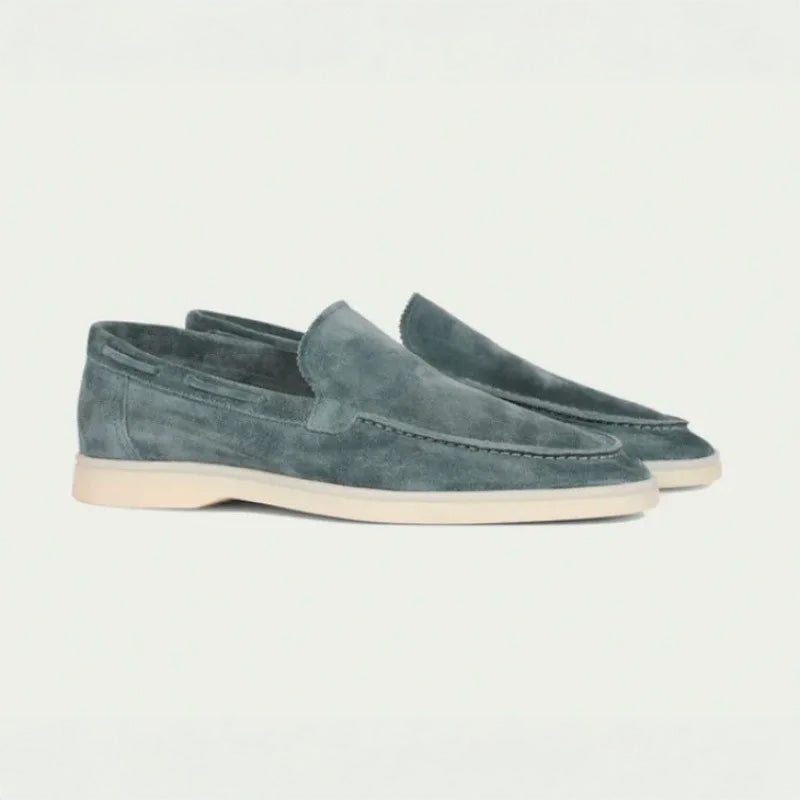Men's loafers – Suede – Slip-on – Moc toe – Streamlined fit – Rubber sole