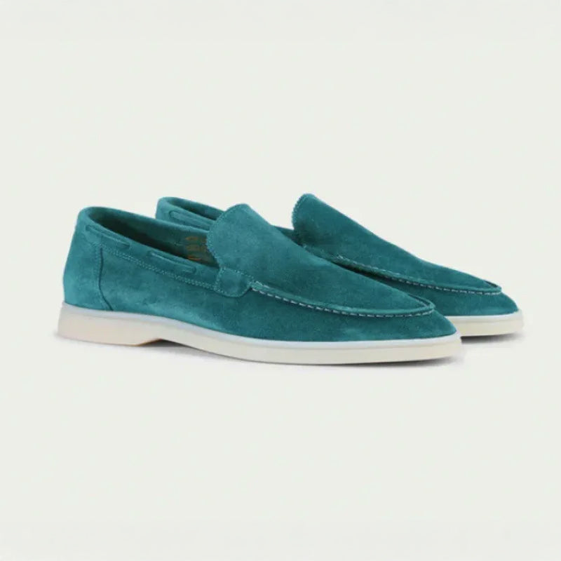 Men's loafers – Suede – Slip-on – Moc toe – Streamlined fit – Rubber sole
