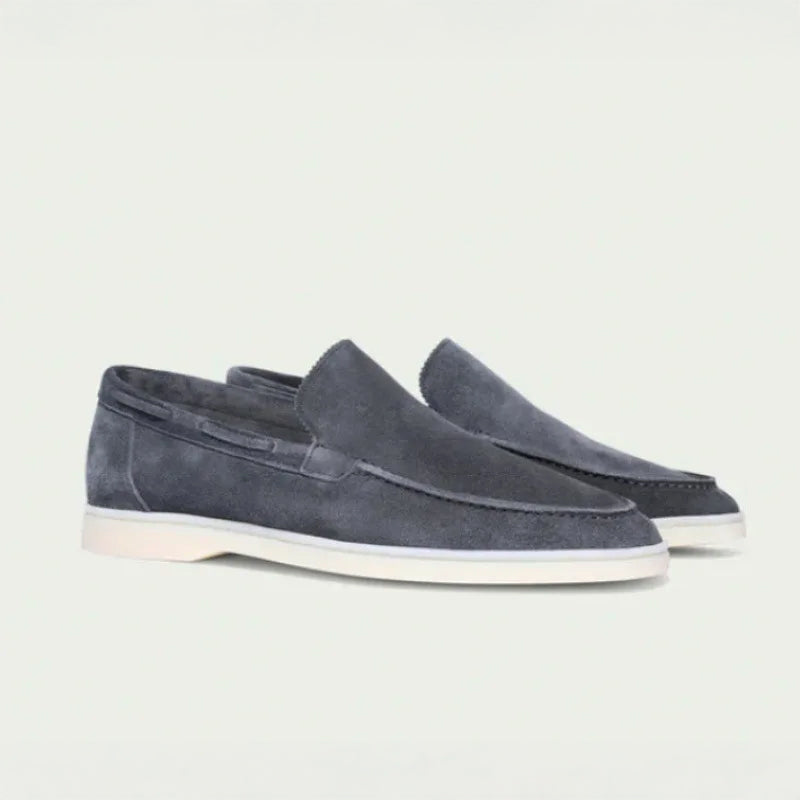 Men's loafers – Suede – Slip-on – Moc toe – Streamlined fit – Rubber sole
