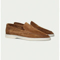 Men's loafers – Suede – Slip-on – Moc toe – Streamlined fit – Rubber sole