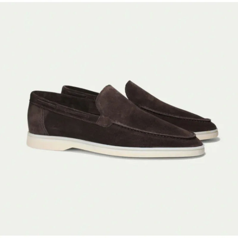 Men's loafers – Suede – Slip-on – Moc toe – Streamlined fit – Rubber sole