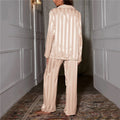 Women's Pajama Set - Satin - Long-Sleeved Shirt & Pants - Loose Fit Comfort