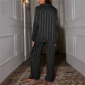 Women's Pajama Set - Satin - Long-Sleeved Shirt & Pants - Loose Fit Comfort