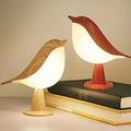 Minimalist Wood-Effect Bird Table Lamp