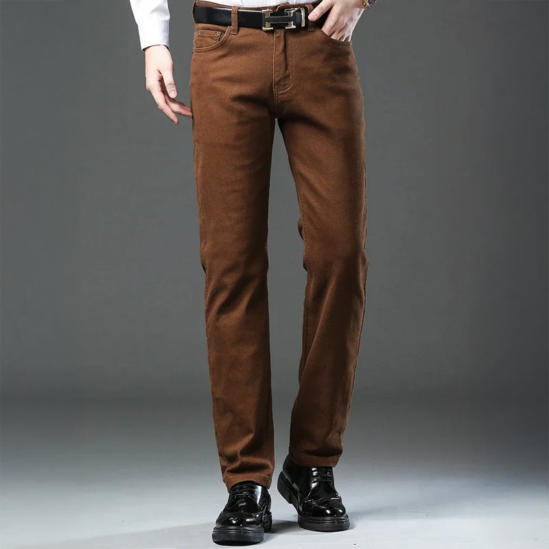 Tailored Tapered Cotton Blend Trousers