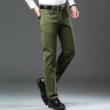 Tailored Tapered Cotton Blend Trousers