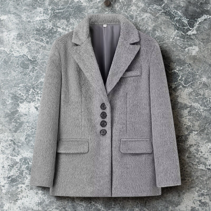 Oversized Relaxed Plush Texture Blazer