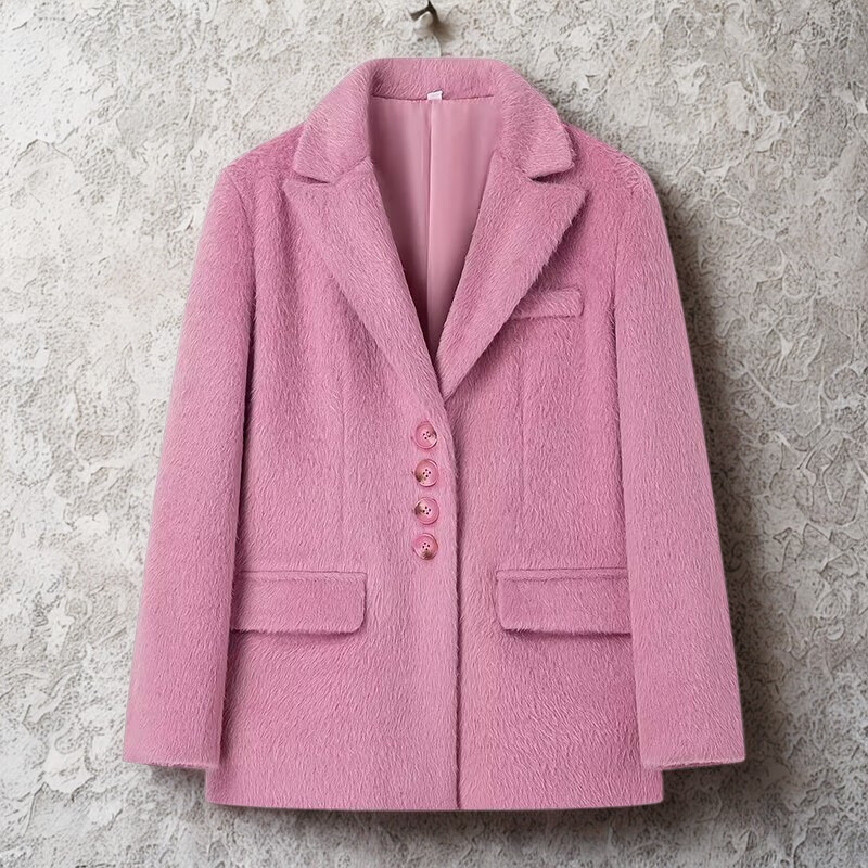Oversized Relaxed Plush Texture Blazer
