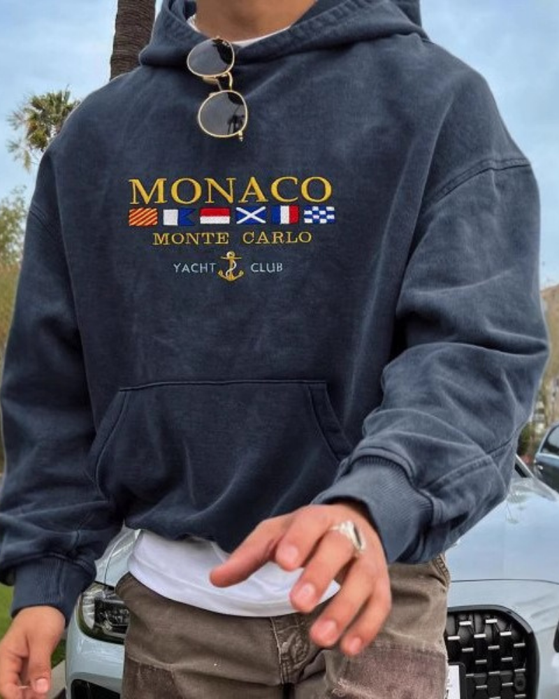 Soft Knit Oversized Embroidered Hooded Sweatshirt