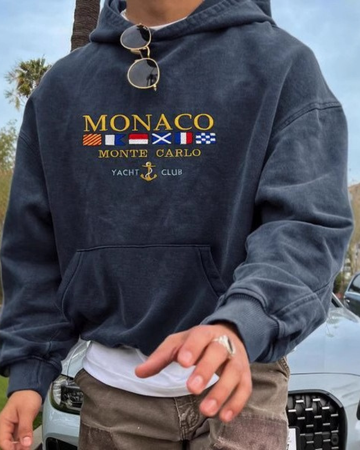 Soft Knit Oversized Embroidered Hooded Sweatshirt