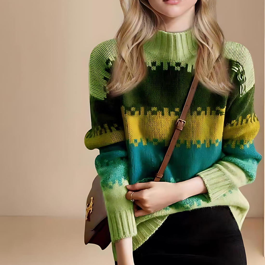 Mock Neck Ribbed Cuff Sweater