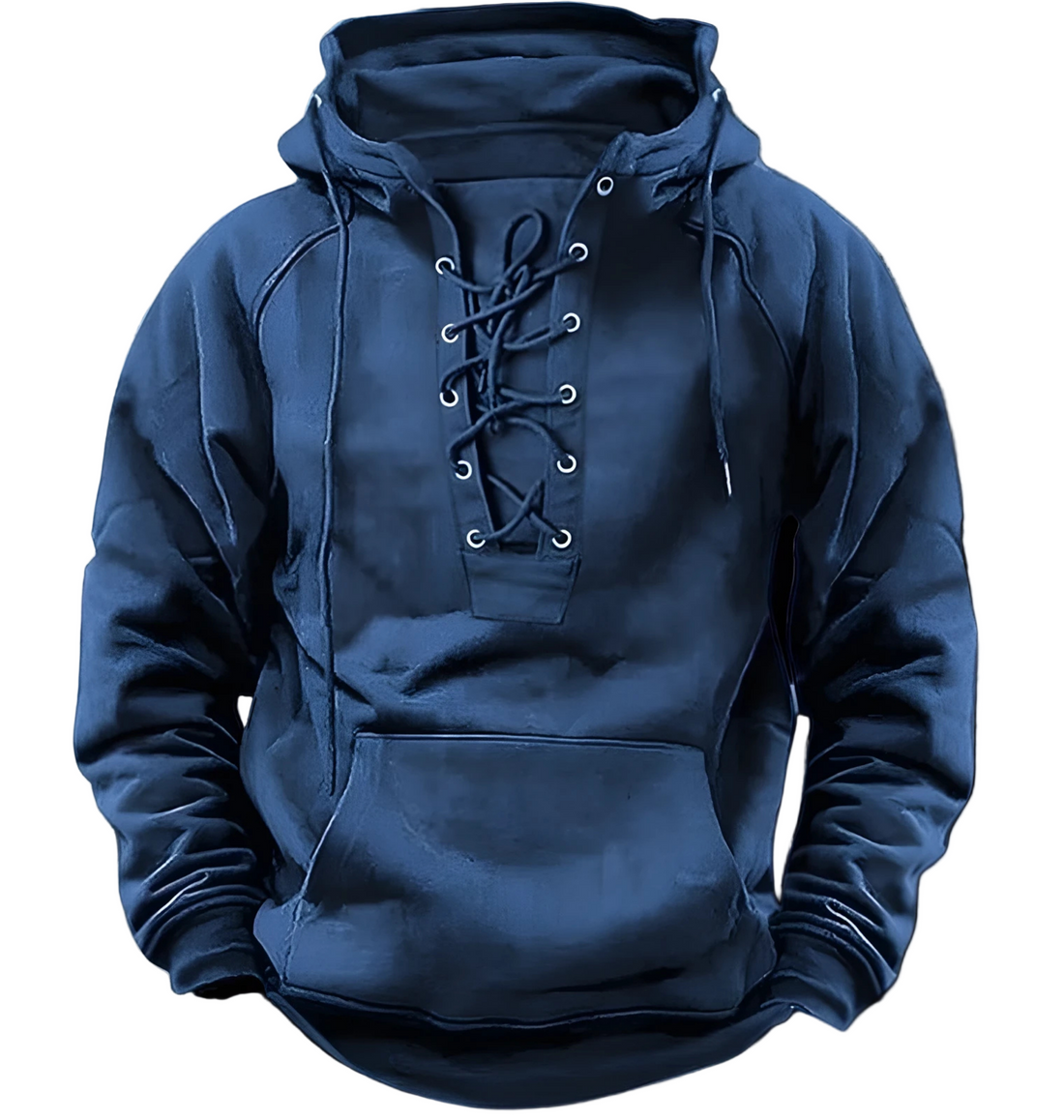 Knit Relaxed Fit Lace-Up Hoodie