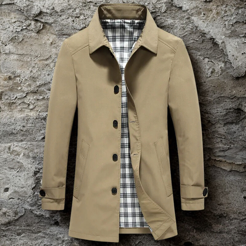 Plaid Lined Slim Fit Lapel Jacket