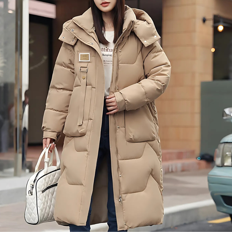 Quilted Insulated Oversized Hooded Trench Coat