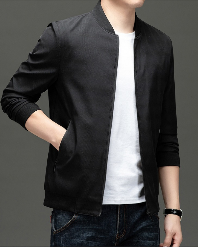 Regular Fit Ribbed Collar Bomber Jacket