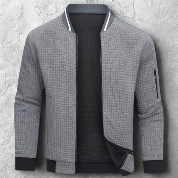 Knit Slim Fit Ribbed Collar Jacket