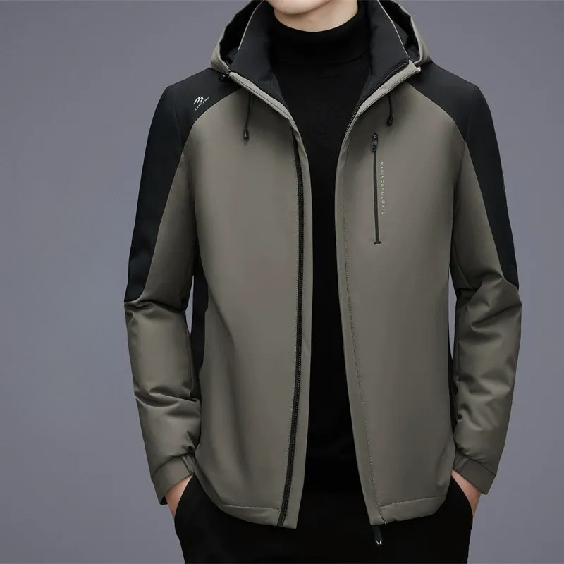 Hooded Color-Block Straight Fit Jacket