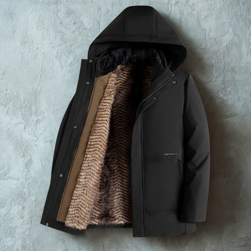 Weather-Resistant Detachable Lined Parka Jacket
