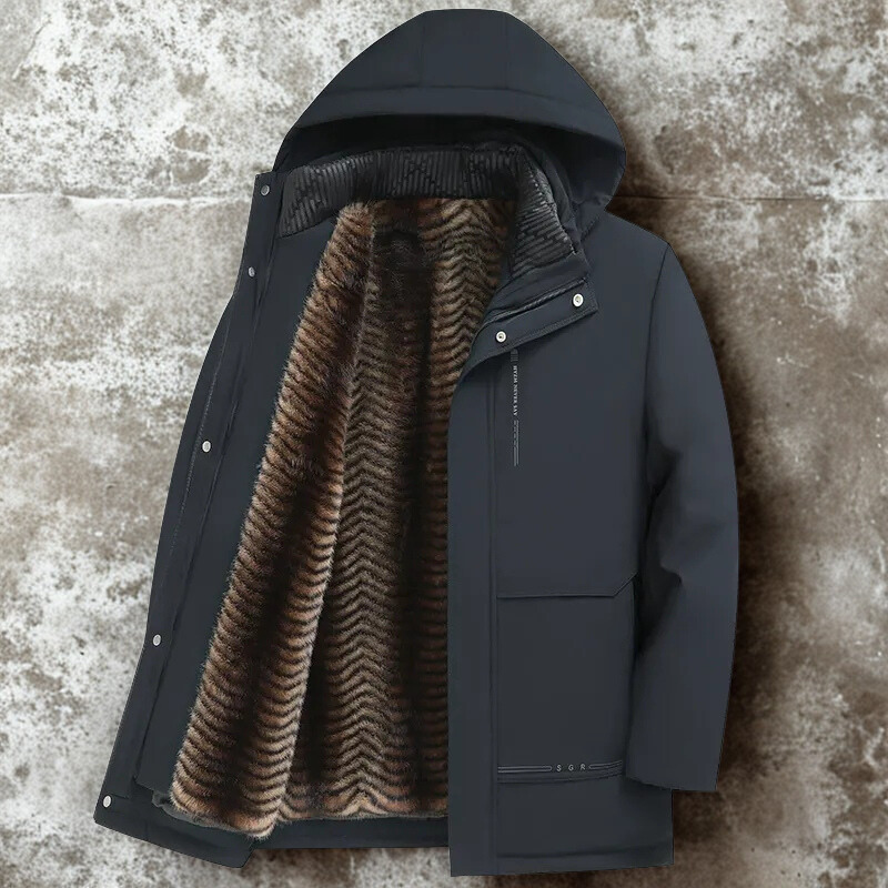 Weather-Resistant Detachable Lined Parka Jacket