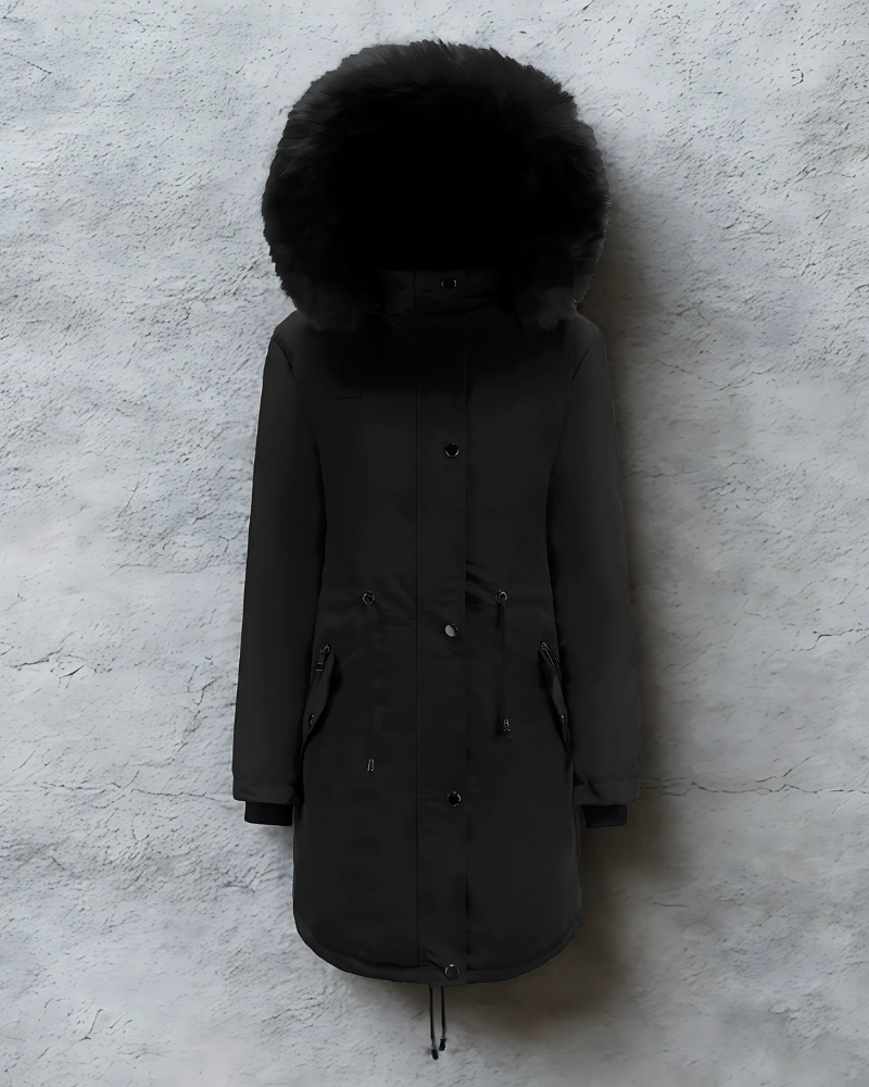 Insulated Faux Fur Hood Parka Jacket