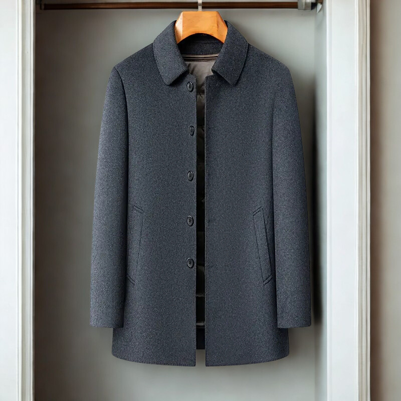 Wool Detachable Lining Relaxed Fit Coat