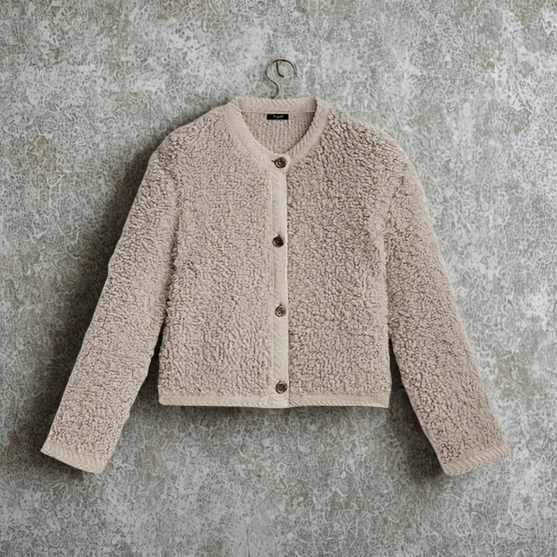 Knit Cropped Round Neck Cardigan