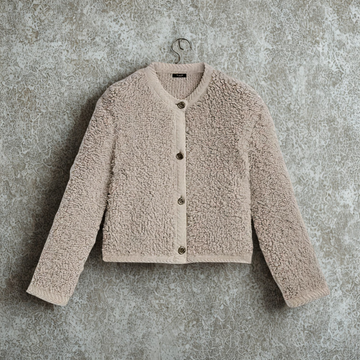 Knit Cropped Round Neck Cardigan