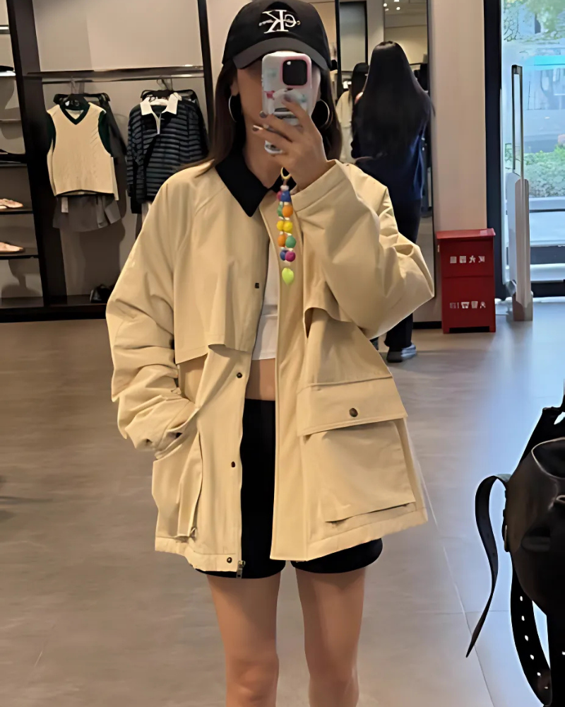 Oversized Fit Padded Woven Coat