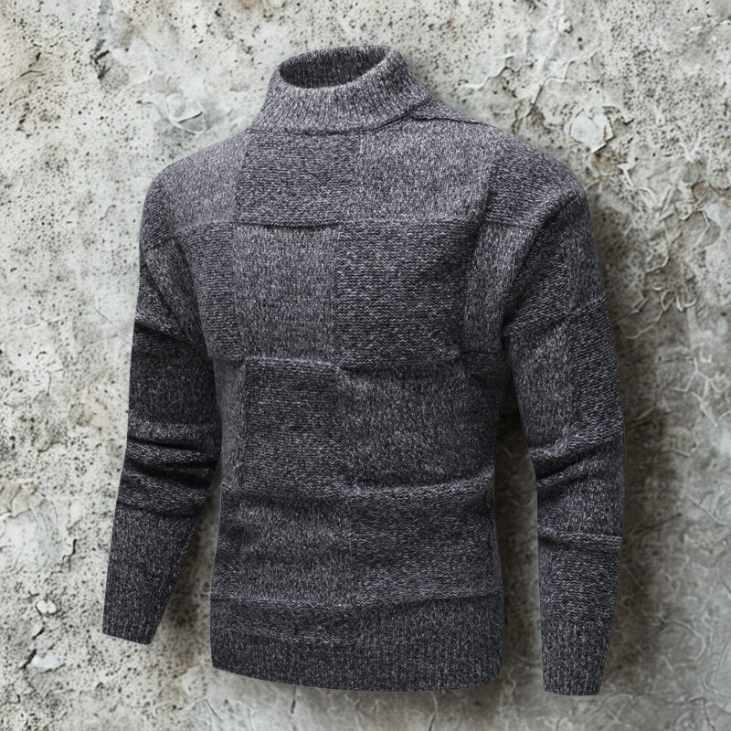 Fine Gauge Knit Slim Fit Mock Neck Sweater