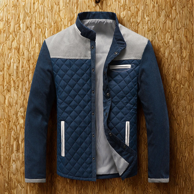 Quilted Stand Collar Slim Fit Jacket