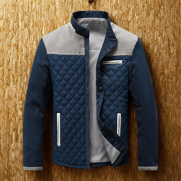 Quilted Stand Collar Slim Fit Jacket