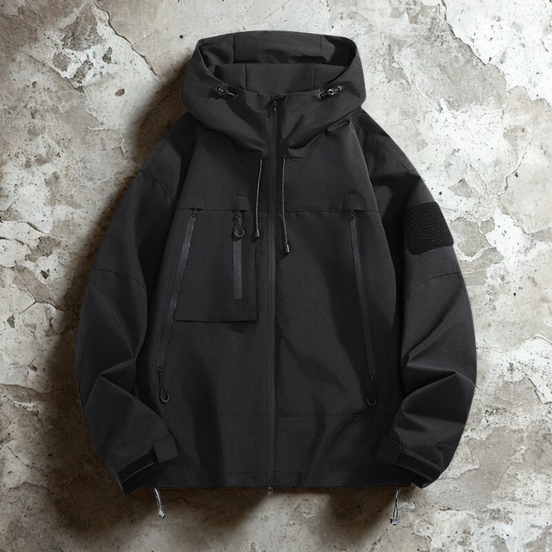Waterproof Relaxed Fit Adjustable Hood Jacket