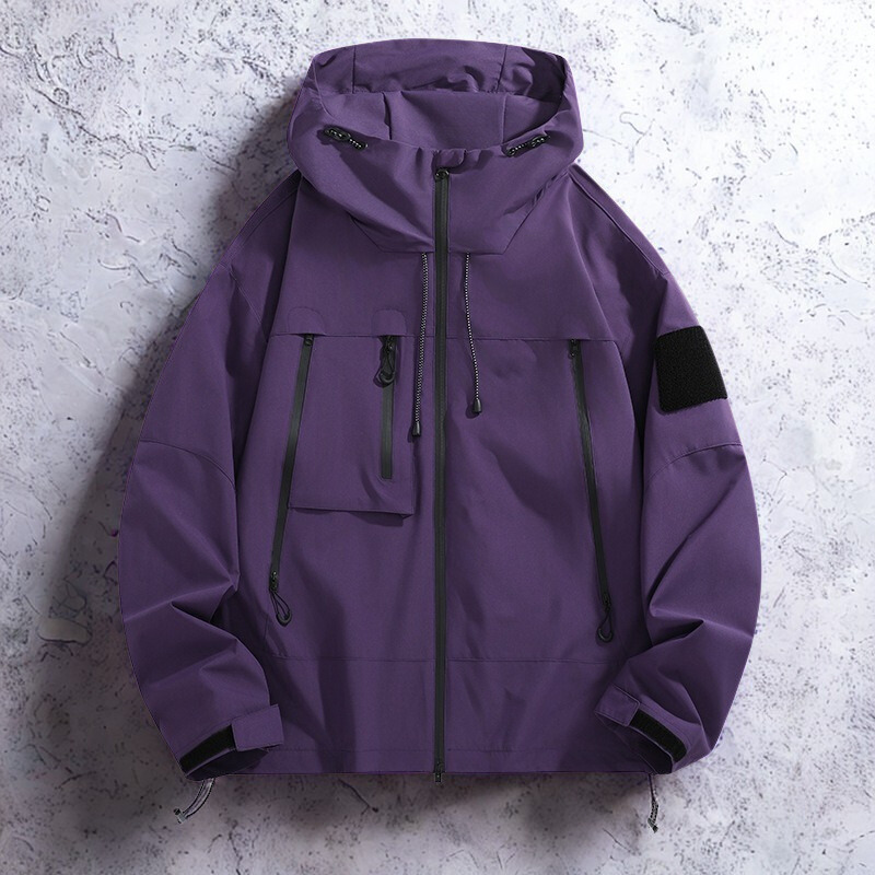 Waterproof Relaxed Fit Adjustable Hood Jacket
