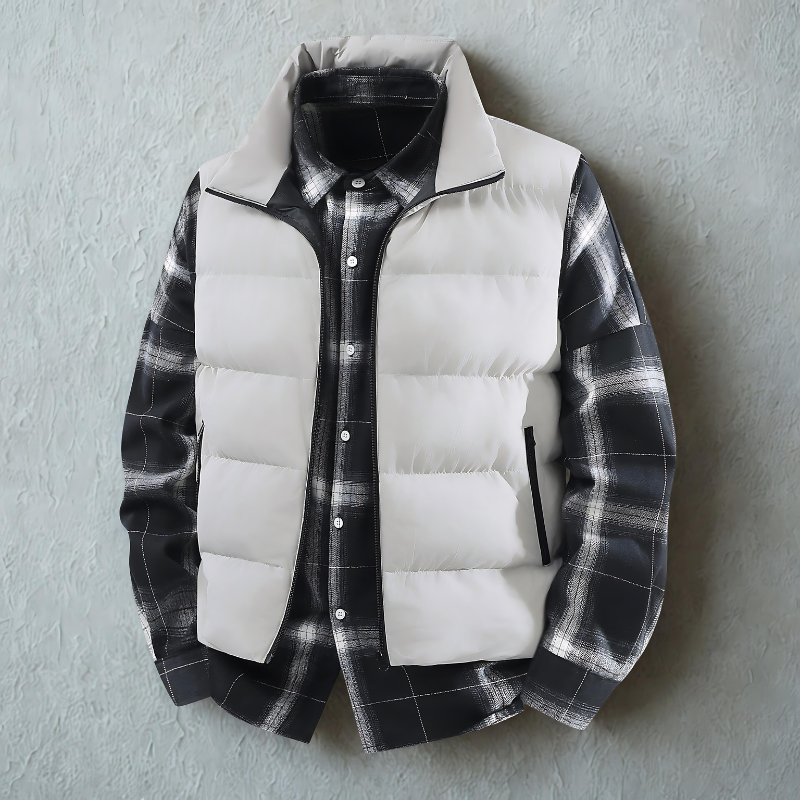 Quilted Stand Collar Regular Fit Puffer Vest