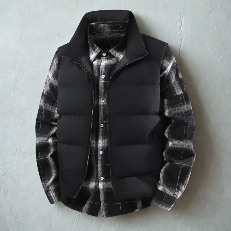 Quilted Stand Collar Regular Fit Puffer Vest