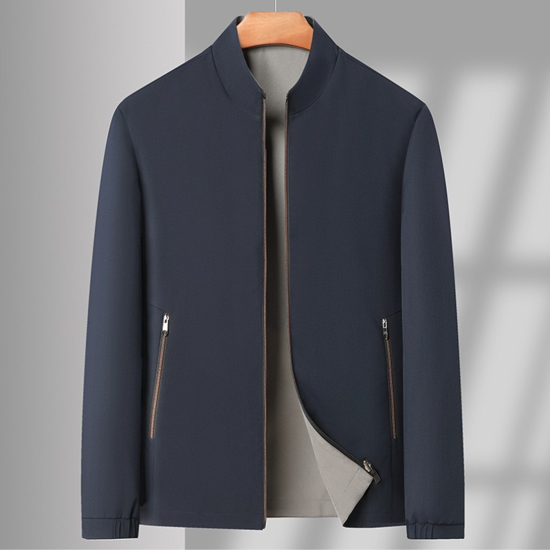 Windproof Regular Fit Stand Collar Bomber Jacket