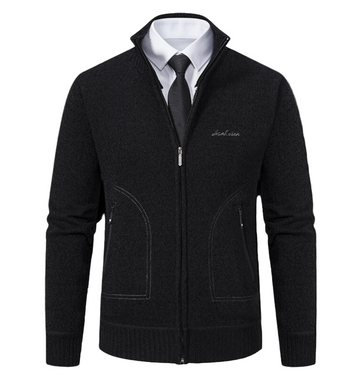 Knit Slim Fit High Stand Collar Cardigan
