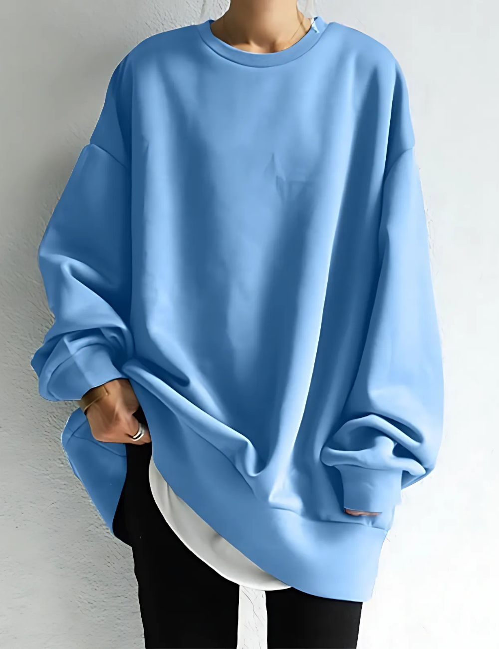 Soft Knit Oversized Tunic Sweatshirt