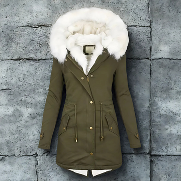 Water-Resistant Faux Fur Hood Parka Coat