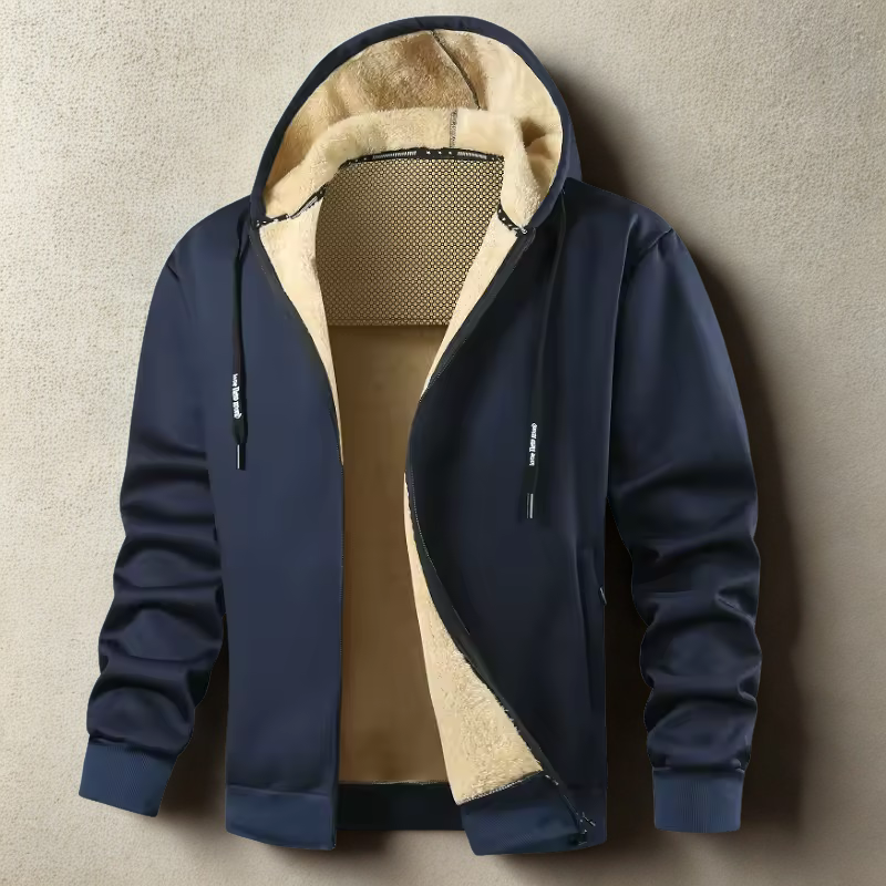 Plush Fleece Relaxed Fit Hoodie Jacket